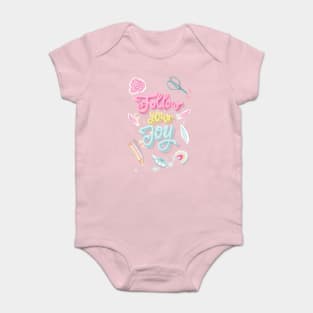 Follow your joy lettering for creative people Baby Bodysuit